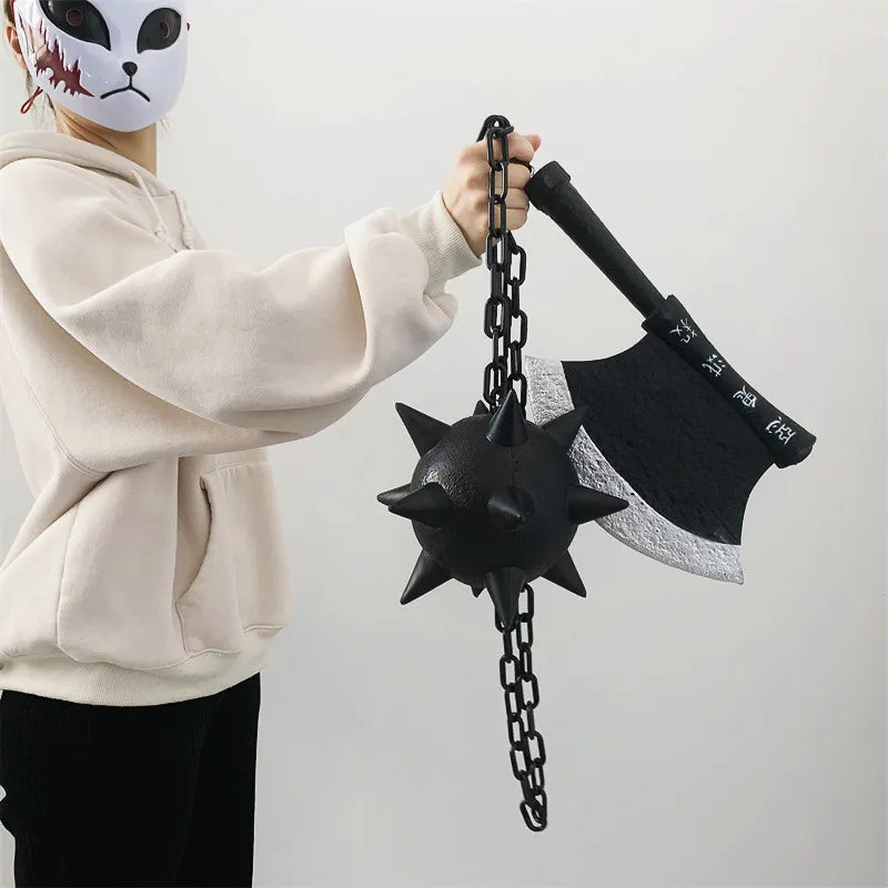 Demon Slayer Himejima Gyomei Weapon Prop – 1:1 Cosplay PU Axe & Flail