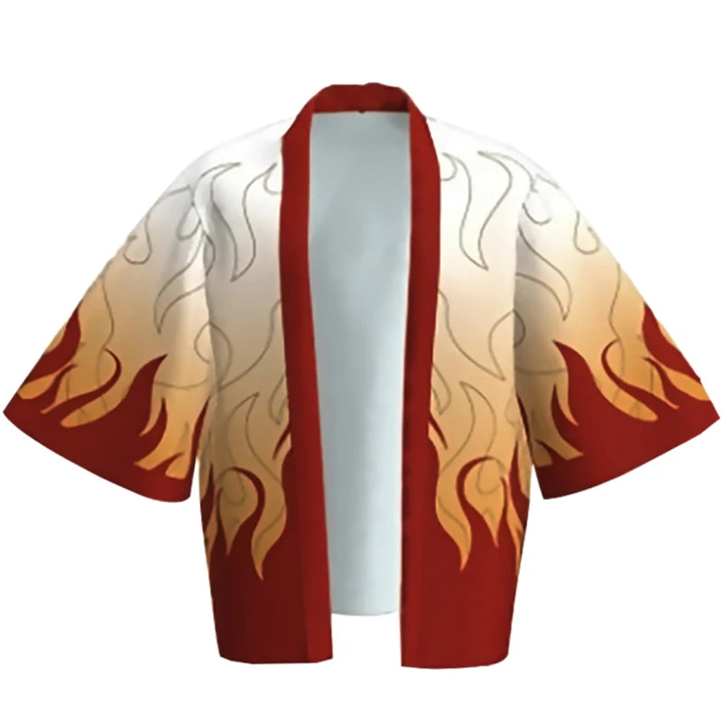 Demon Slayer Cosplay Cloak – Adult & Kids Charcoal Printed Costume