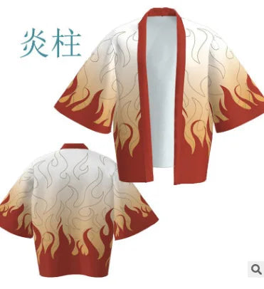 Demon Slayer Cosplay Cloak – Adult & Kids Charcoal Printed Costume