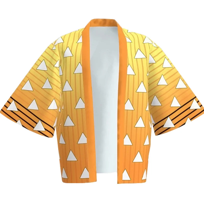 Demon Slayer Cosplay Cloak – Adult & Kids Charcoal Printed Costume
