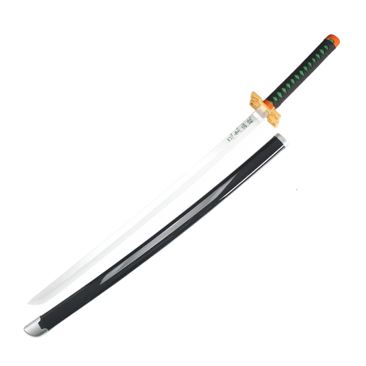 Sword with a black sheath on a white background