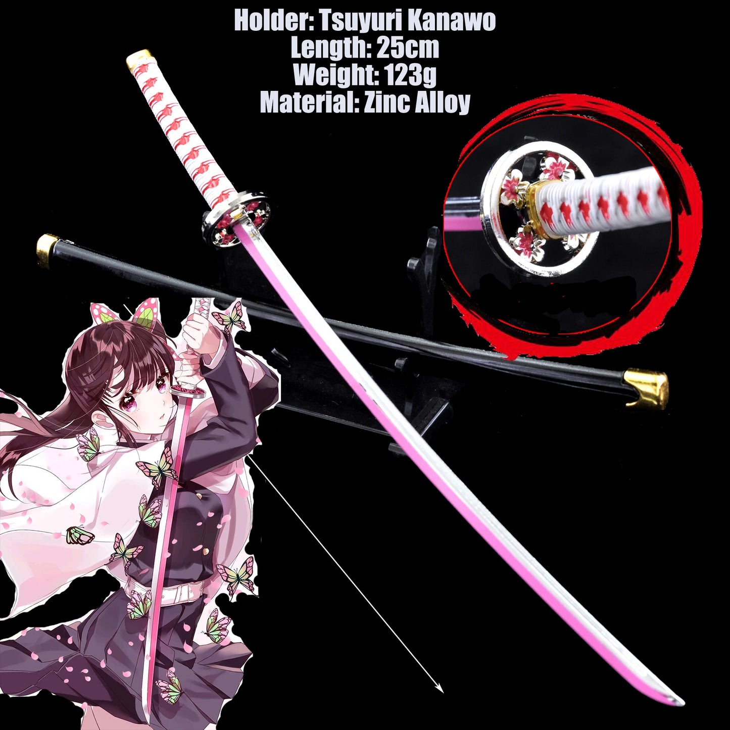 Demon Slayer Tanjiro Sword Keychain – 25cm Metal Replica